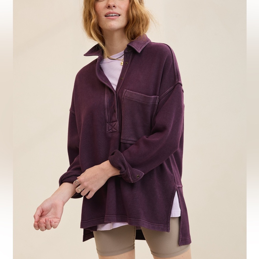 Aerie Purple Long Sleeve Top